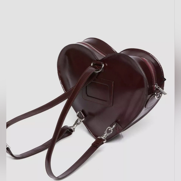 Dr. Martens, Vegan, Heart Shaped Bag / Backpack (Color Cherry Red Arcadia) - Picture 4 of 9